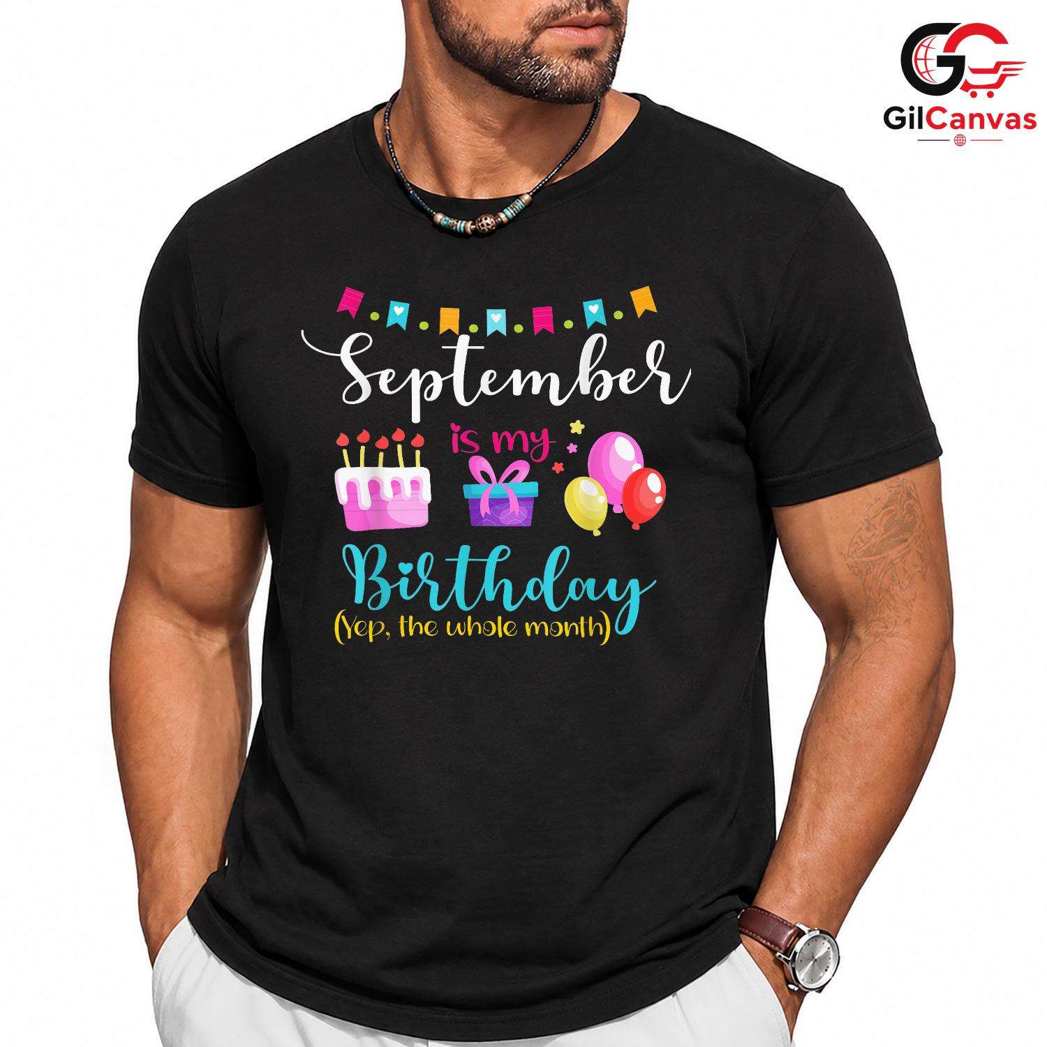 September Birthday Party Shirt Unisex Fun Celebration Gift Idea For Kids Youth