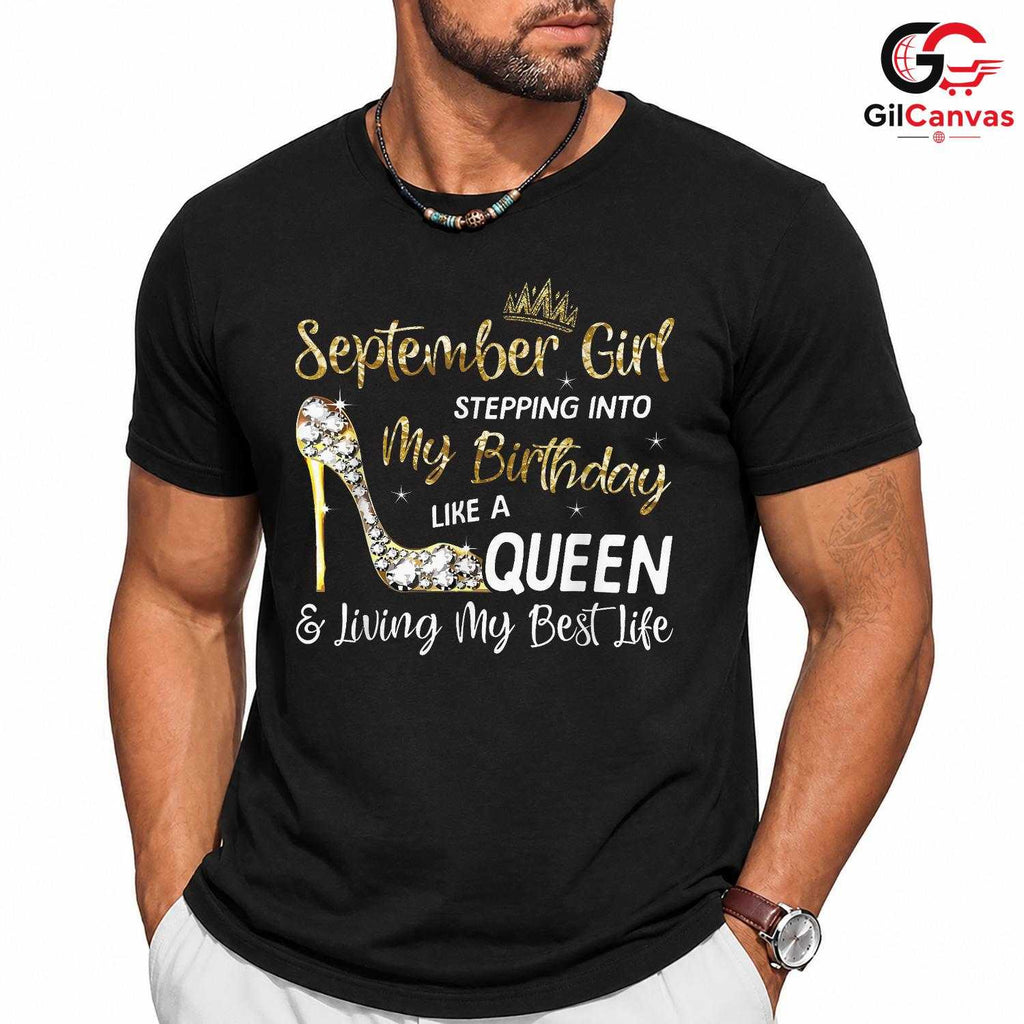 September Girl Glamorous T-Shirt Unisex Sparkling Zodiac Birthday Gift For Her