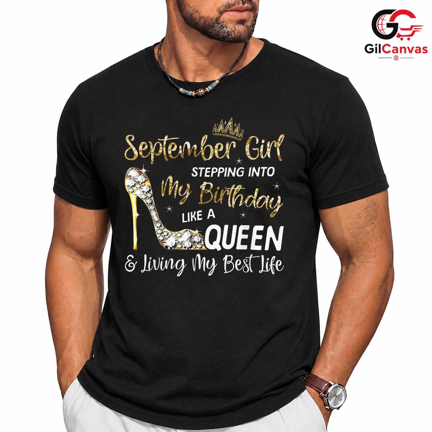 September Girl Glamorous T-Shirt Unisex Sparkling Zodiac Birthday Gift For Her
