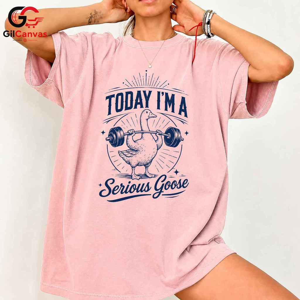Serious Goose Gym T-Shirt Unisex Fitness Enthusiast Funny Gag Gift Graphic Shirt