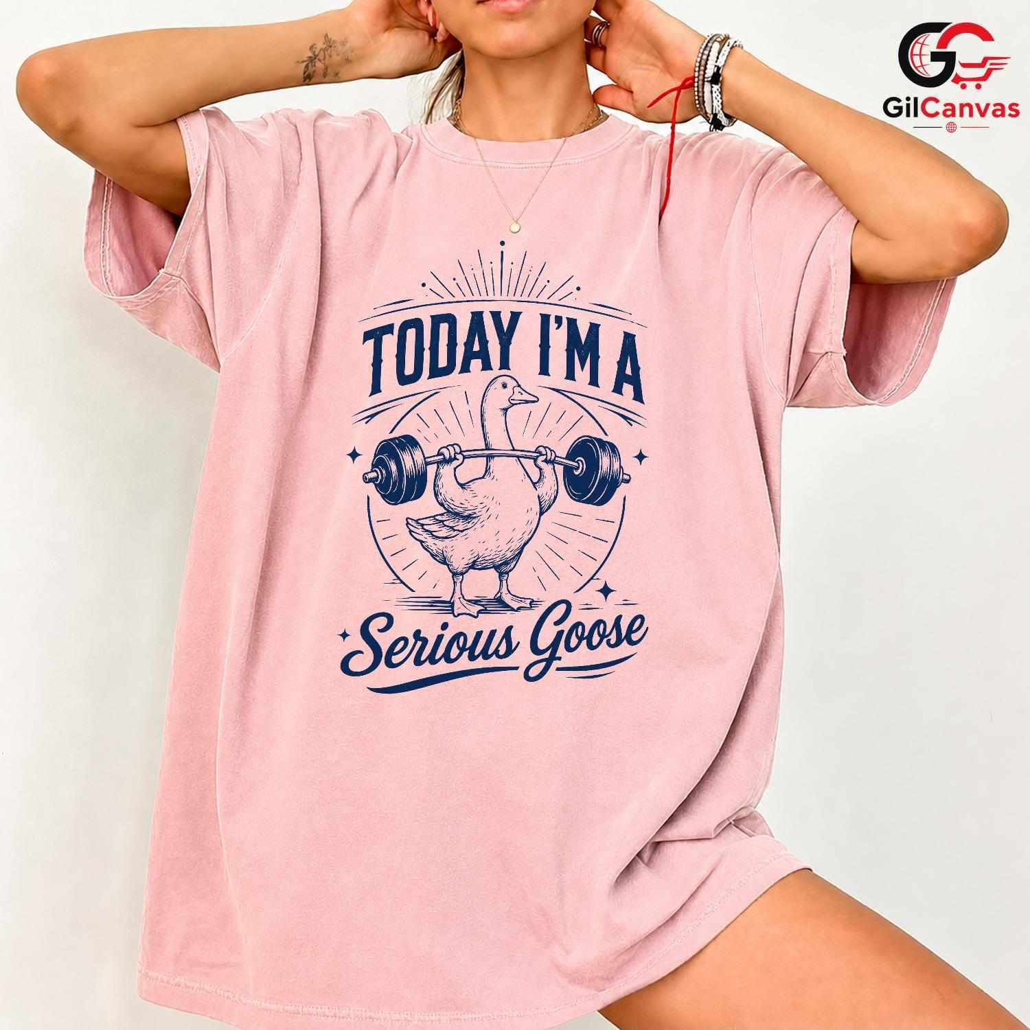 Serious Goose Gym T-Shirt Unisex Fitness Enthusiast Funny Gag Gift Graphic Shirt