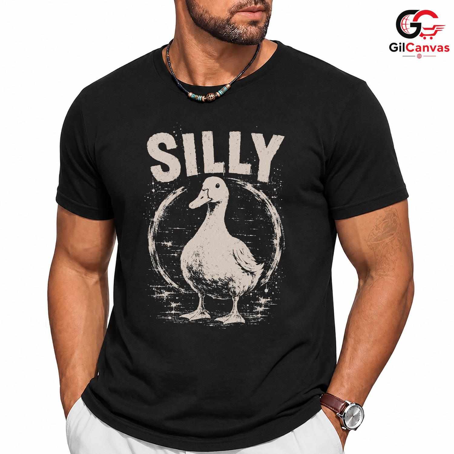 Silly Duck Quote T-Shirt Funny Humor Gift For Kids Unisex Fun Graphic Shirt