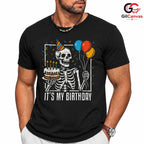 Skeleton Cake Balloon Tee Shirt Unisex Fun Birthday Party Gift Idea For Kids