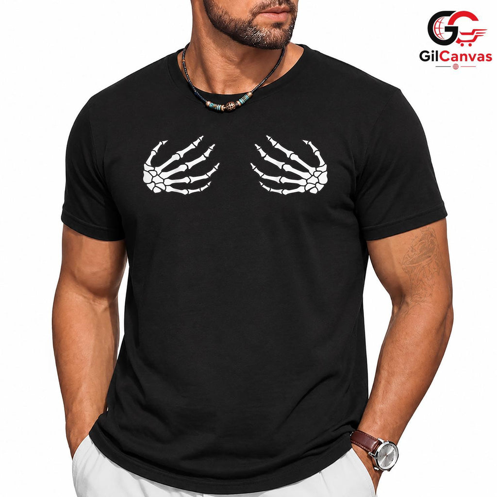 Skeleton Hands Bone Costume T-Shirt Unisex Funny Spooky Creepy Gift For Women