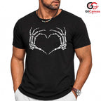 Skeleton Hands Heart Tee Shirt Unisex Perfect Spooky Season Gift For Teens