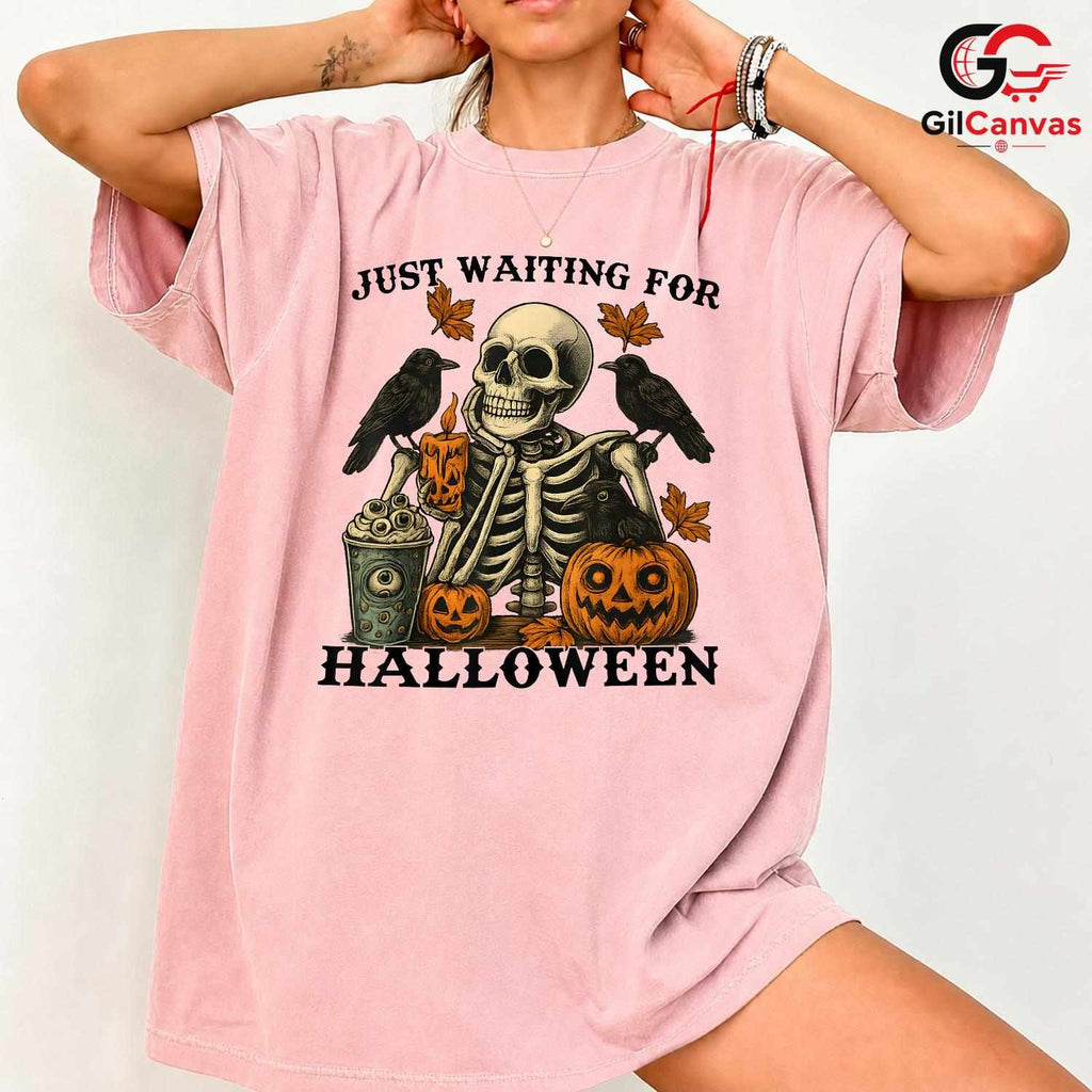 Skeleton Pumpkins Halloween T-Shirt Unisex Perfect Fall Event Gift For Adults