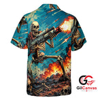 Skeleton Skull Hawaiian Shirt For Halloween Parties Unisex Casual Wear Vibe
