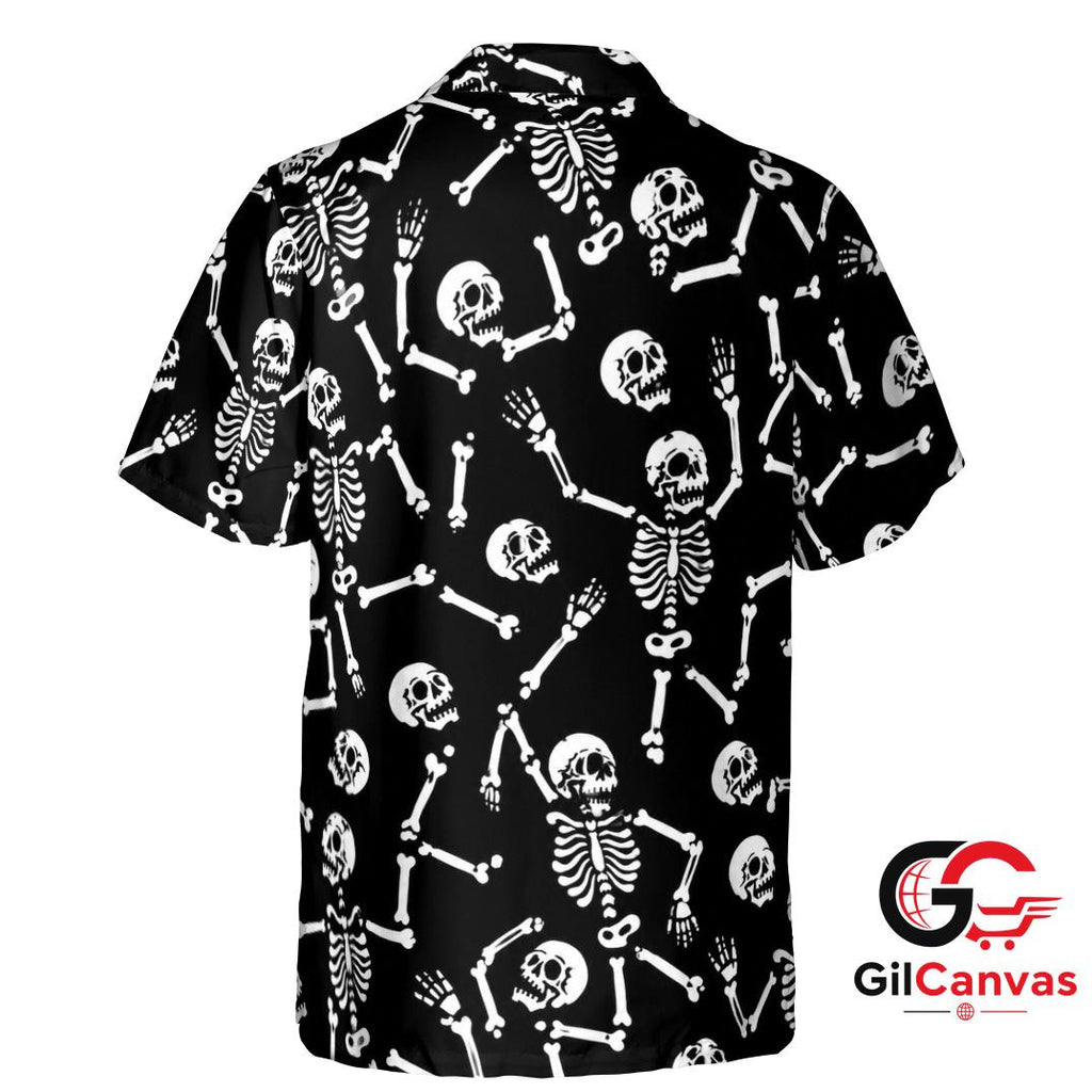 Skeleton Skull Hawaiian Shirt For Halloween Unisex Perfect Parties Apparel
