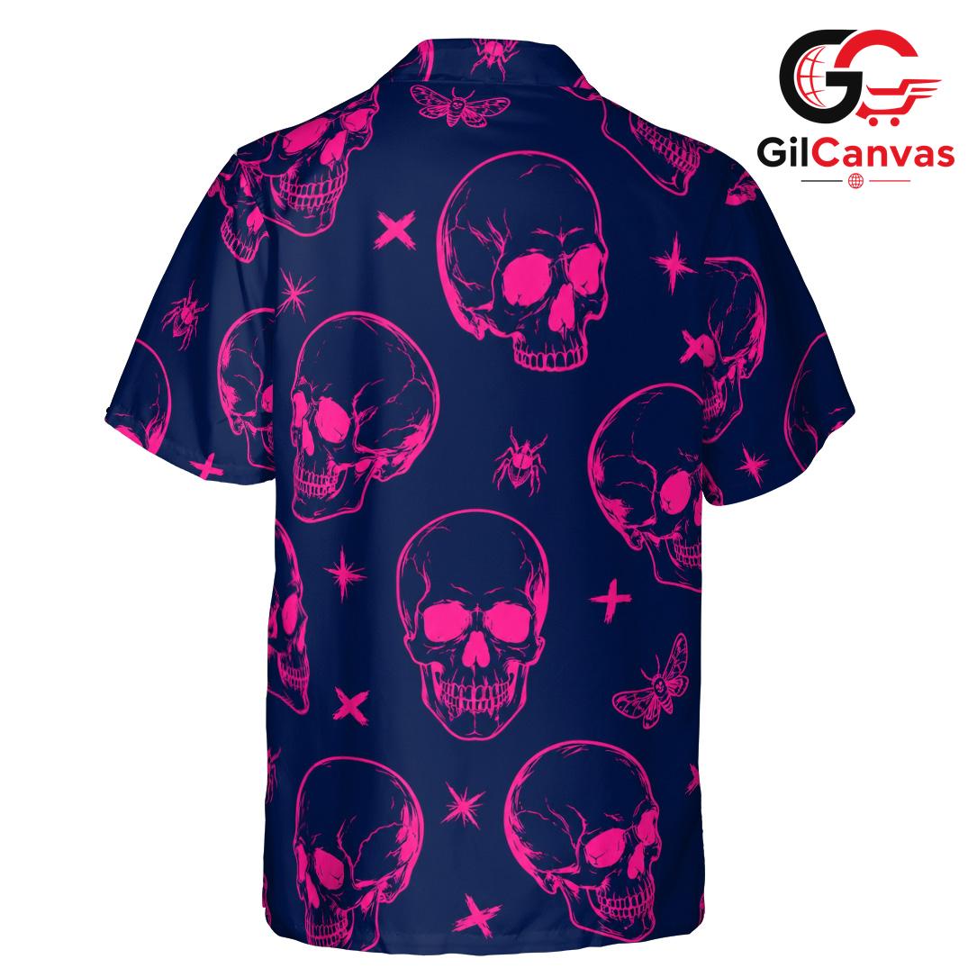 Skull Print Halloween Shirt, Fun Casual Unisex Wear Summer Festivities