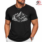 Snowy Peak Mountain T-Shirt Wilderness Exploration Unisex Hiking Graphic Tee