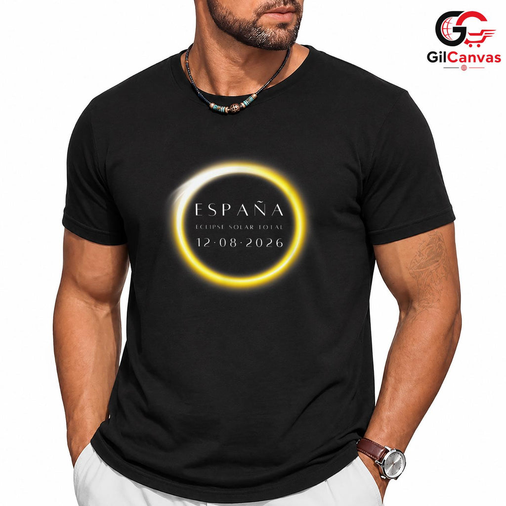 Spain Solar Eclipse Tee Shirt Unisex Astronomy Lover Event Gift For Adults