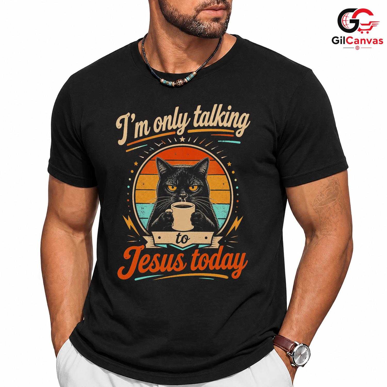 Spiritual Cat Coffee T-Shirt Feline Lover Graphic Unisex Casual Apparel Tee