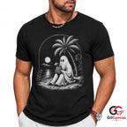 Spooky Beach Vacation Ghost T-Shirt Tropical Halloween Unisex Graphic Apparel Tee