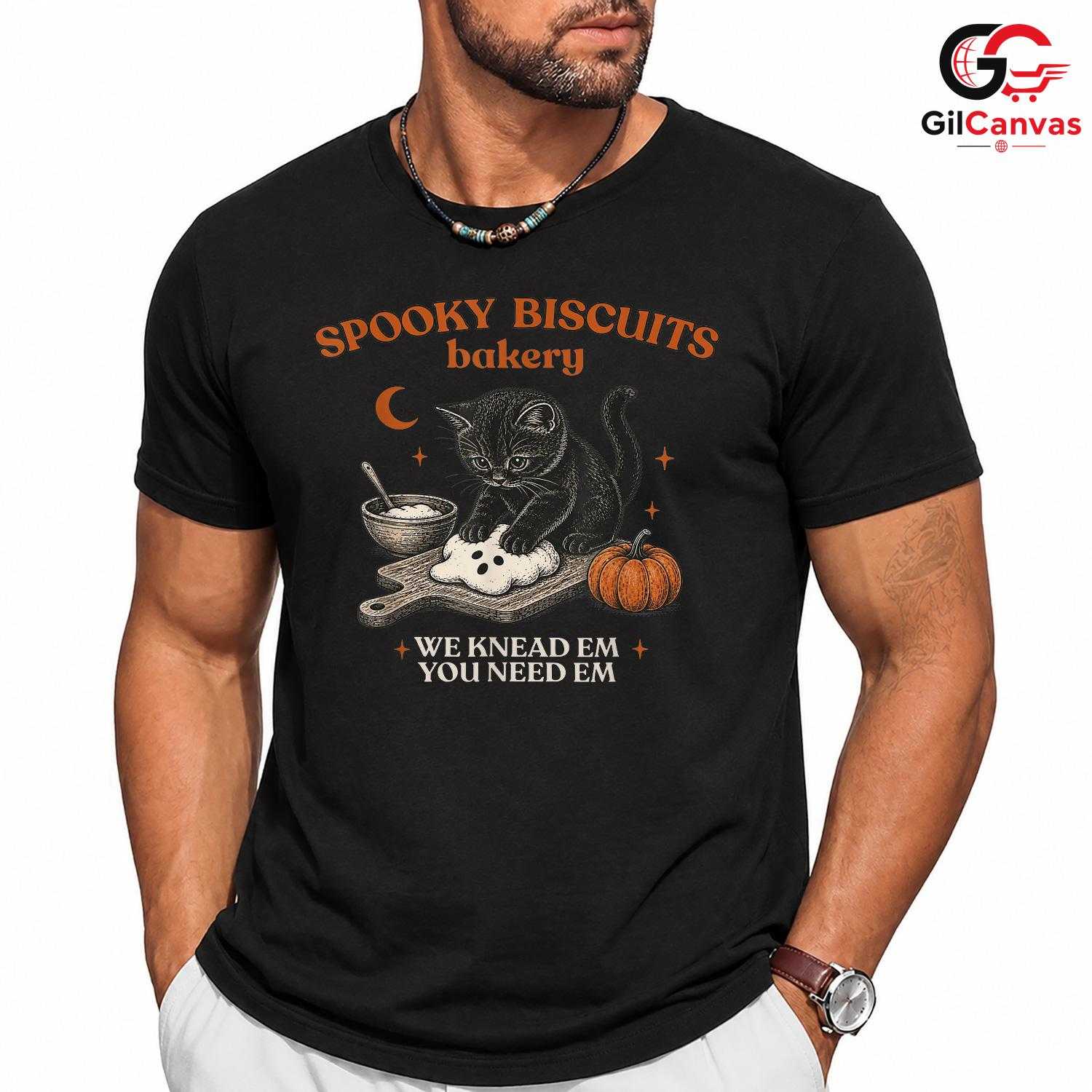 Spooky Cat Bakery Tee Shirt Unisex Fun Halloween Gift Idea For Cat Lovers