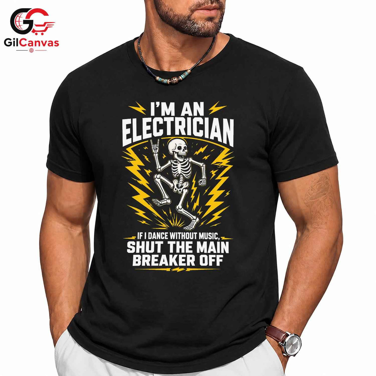Spooky Electrician T-Shirt Unisex Fun Tradesman Gift Custom Graphic Halloween