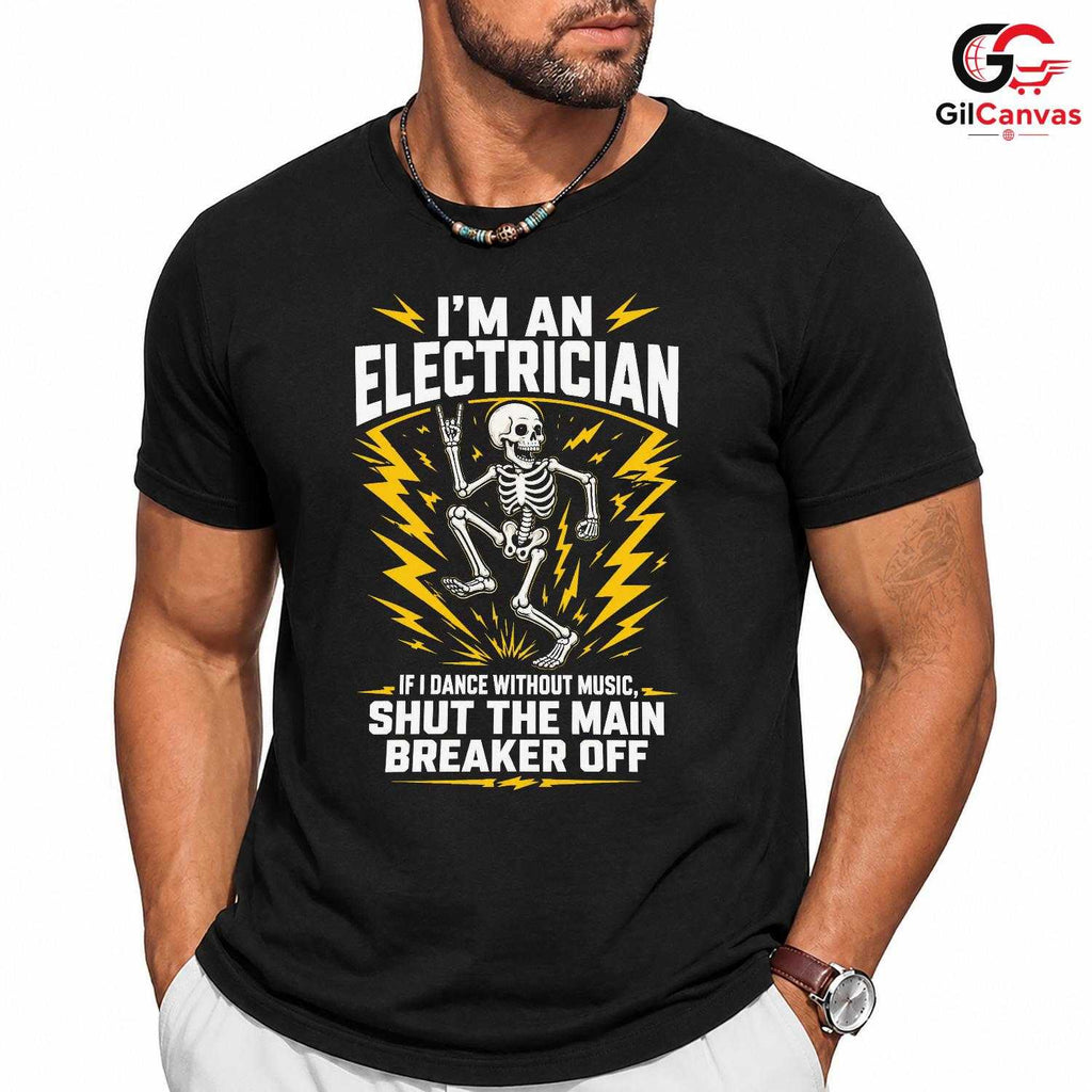 Spooky Electrician T-Shirt Unisex Fun Tradesman Gift Custom Graphic Halloween