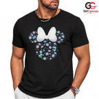 Spring Floral Cartoon Ear Tee Unisex Cute Bow Birthday Gift Girls And Women