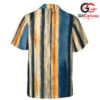 Striped Unisex Hawaiian Shirt, Ideal Casual Summer Beach Trips Pool Party