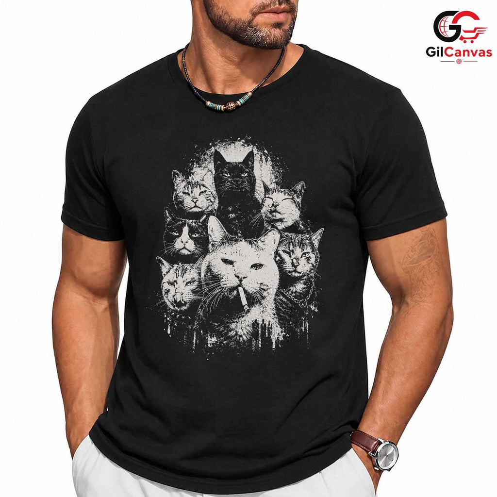 Stylish Cool Cat Graphic T-Shirt Feline Lover Event Unisex Casual Apparel