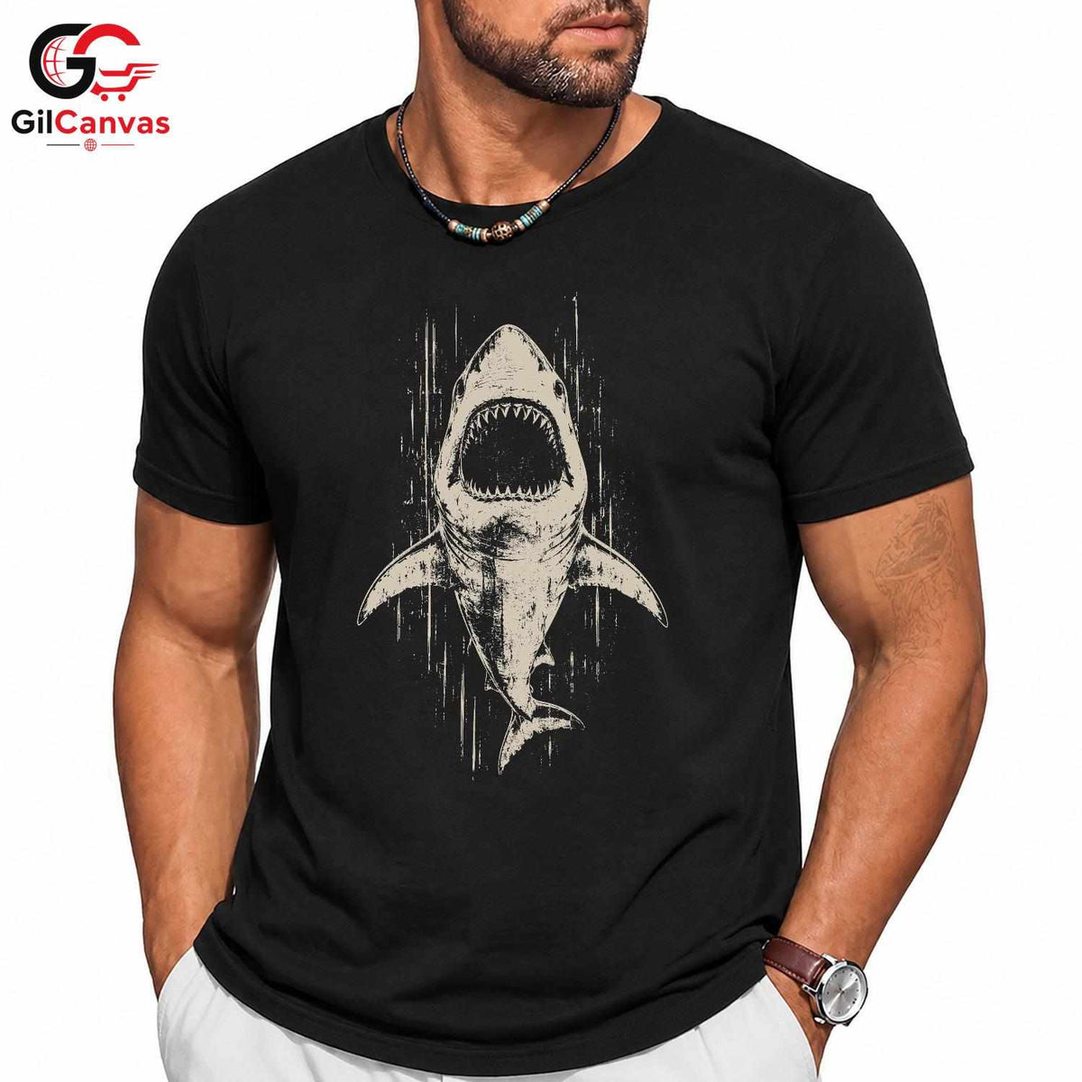 Summer Shark Beach T-Shirt Ocean Lover Adventure Apparel Unisex Graphic Tee