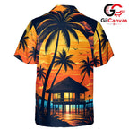 Sunset Beach Hawaiian Shirt, Men Beachwear Perfect for Summer Vacations
