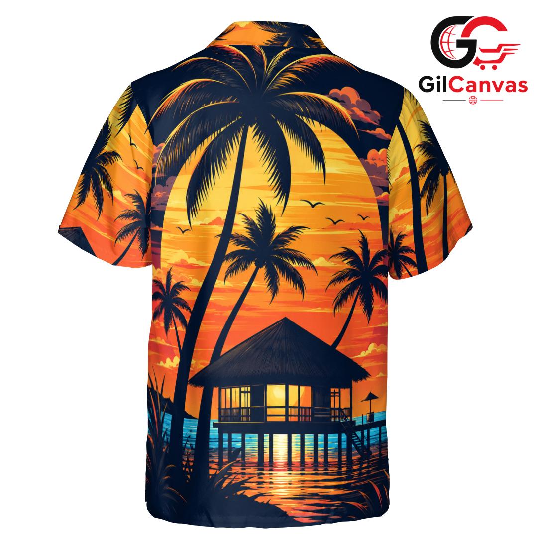 Sunset Beach Hawaiian Shirt, Men Beachwear Perfect for Summer Vacations