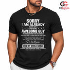 Taken By Awesome Guy T-Shirt Unisex Funny October Birthday Gift Idea For Her