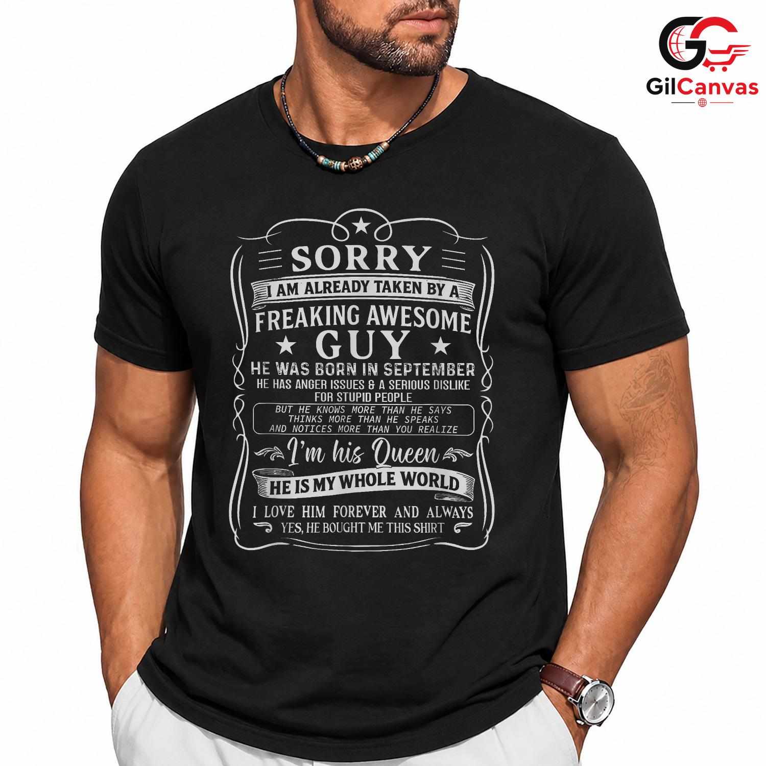 Taken By Awesome Guy Tee Shirt Unisex Funny Girlfriend Birthday Gift Idea Her