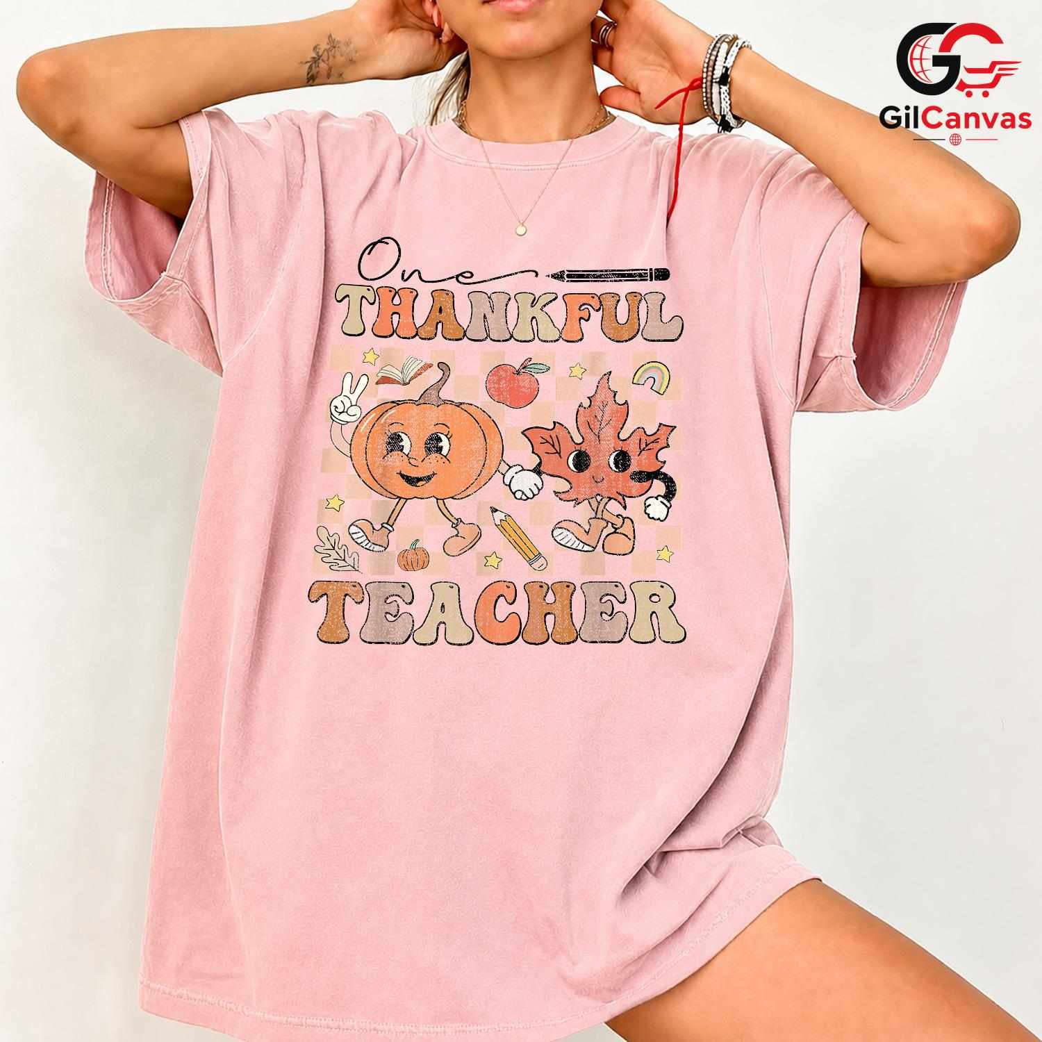 Thankful Teacher Fall T-Shirt Unisex Autumn Celebration School Gift For All