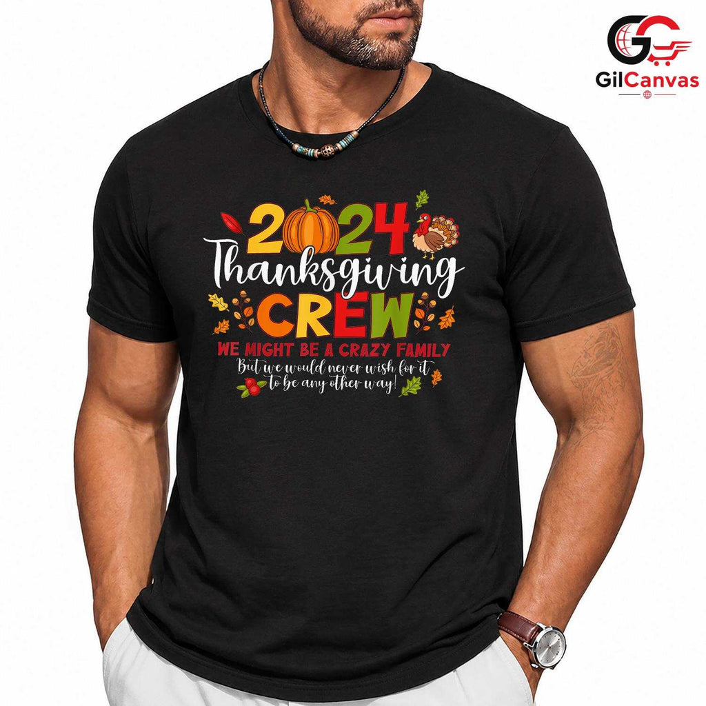 Thanksgiving Crew 2024 T-Shirt Unisex Fall Family Gathering Celebration Gift