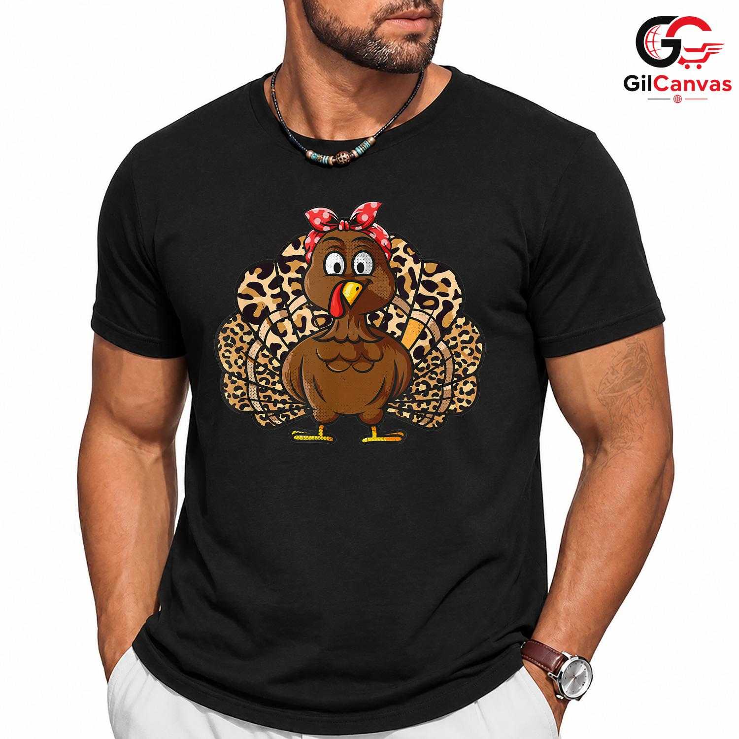 Thanksgiving Turkey T-Shirt Unisex Cute Fall Holiday Festival Gift For Kids