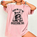 Thinking Raccoon T-Shirt Funny Animal Lover Casual Wear Graphic Unisex Tee