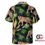 Tiger Pattern Hawaiian Shirt For Summer Vacation Perfect Men Tropical Vibe