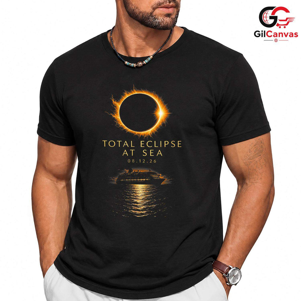 Total Eclipse At Sea Tee Shirt Unisex Astronomy Lover Perfect Gift Adults