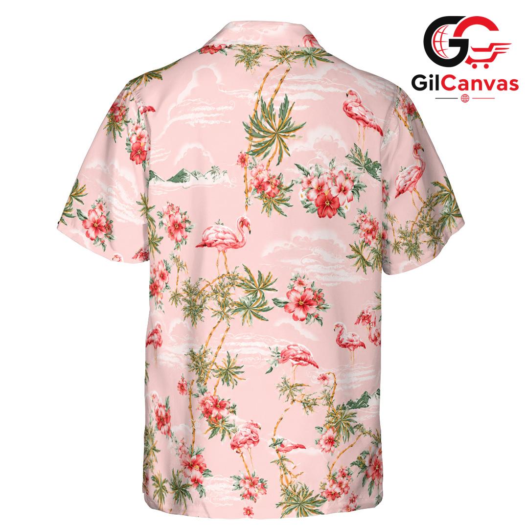 Tropical Flamingo Floral Shirt, Vibrant Unisex Fashion For Summer Vacations