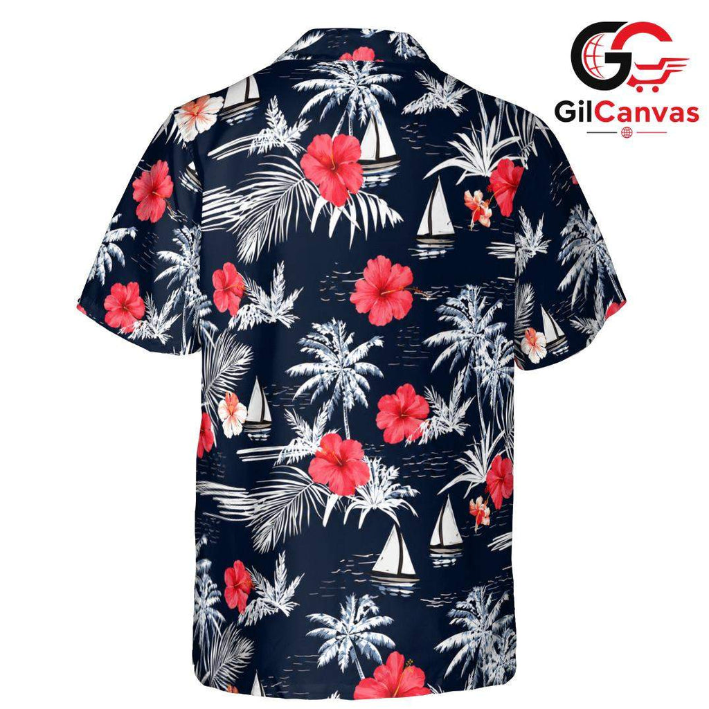 Tropical Flower Hawaiian Shirt, Beautiful Unisex Floral Beach Wear Vacation