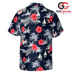 Tropical Flower Hawaiian Shirt, Beautiful Unisex Floral Beach Wear Vacation