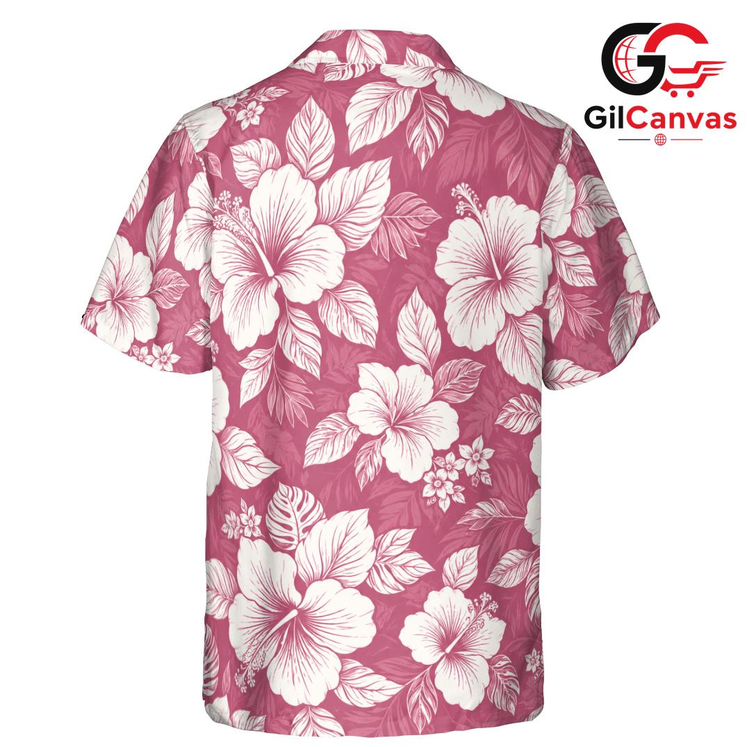 Tropical Flowers Beach Shirt, Trendy Men Floral Design Summer Vacation Tee