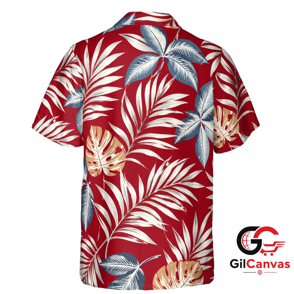 Tropical Leaf Hawaiian Shirt Perfect Women Summer Fun Beachwear Fashion Vibe
