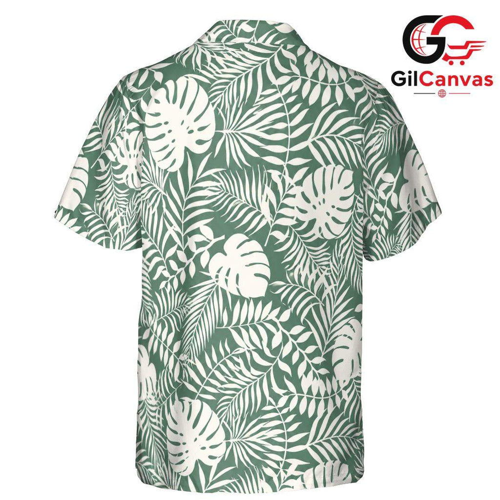 Tropical Leaf Print Shirt Women, Elegant Summer Style For Beach Vacations