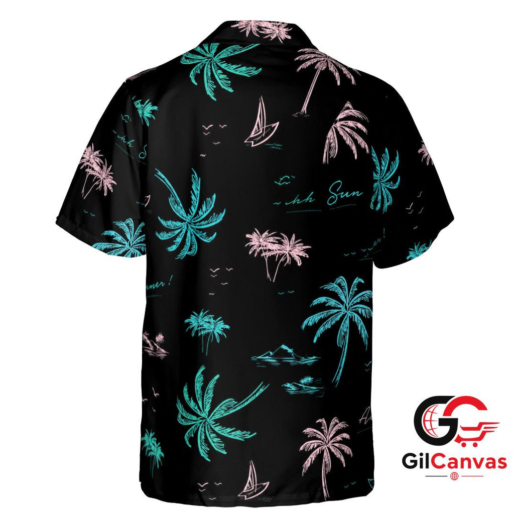 Tropical Palm Hawaiian Shirt For Summer Vacation Perfect Men Beach Apparel