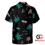 Tropical Palm Hawaiian Shirt For Summer Vacation Perfect Men Beach Apparel