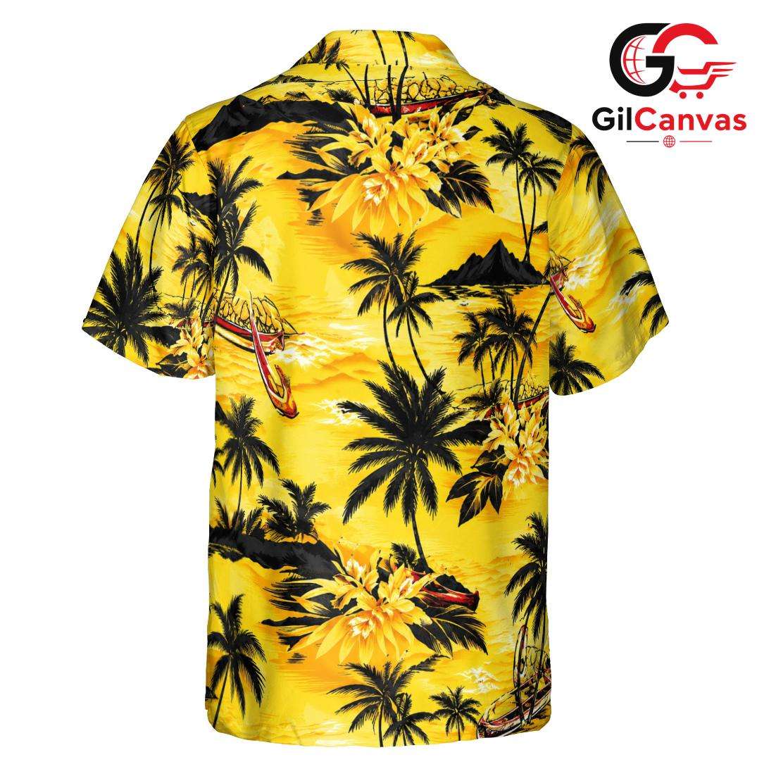 Tropical Scenery Hawaiian Tee, Casual Unisex Beachwear for Summer Getaways