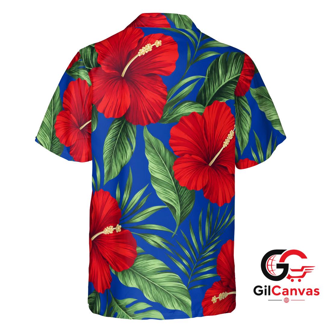 Vibrant Floral Hawaiian Shirt For Summer Vacation Unisex Tropical Beachwear