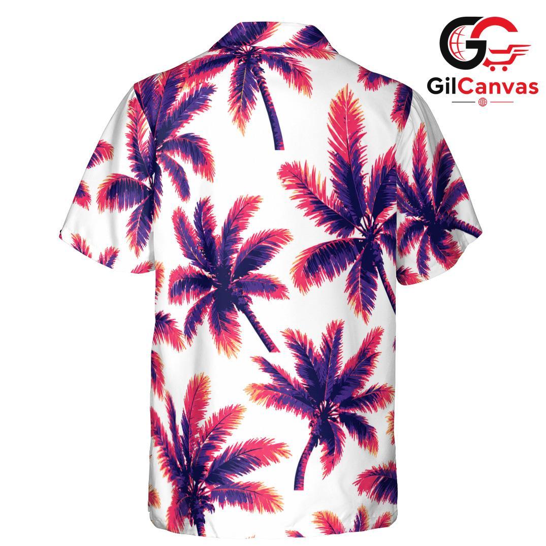 Vibrant Palm Tree Beach Shirt, Tropical Unisex Wear for Summer Vacations