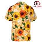 Vibrant Sunflower Floral Shirt, Unisex Tropical Beach Wear For Summer Season
