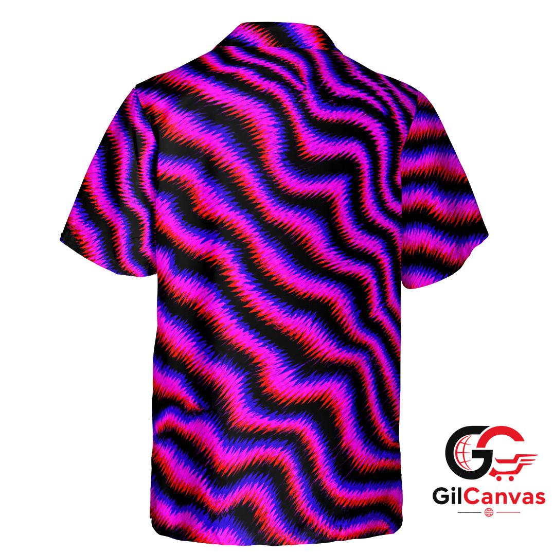 Vibrant Wavy Tee Hawaiian Shirt For Summer Beach Wear Unisex Casual Apparel