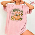 Vintage Autumn Pumpkin Patch T-Shirt Fall Harvest Farm Unisex Graphic Apparel Tee