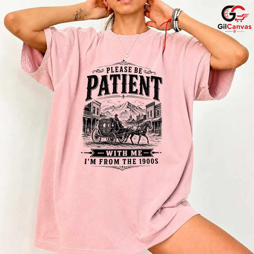 Vintage Stagecoach Art T-Shirt Humorous Western History Unisex Retro Gift Tee