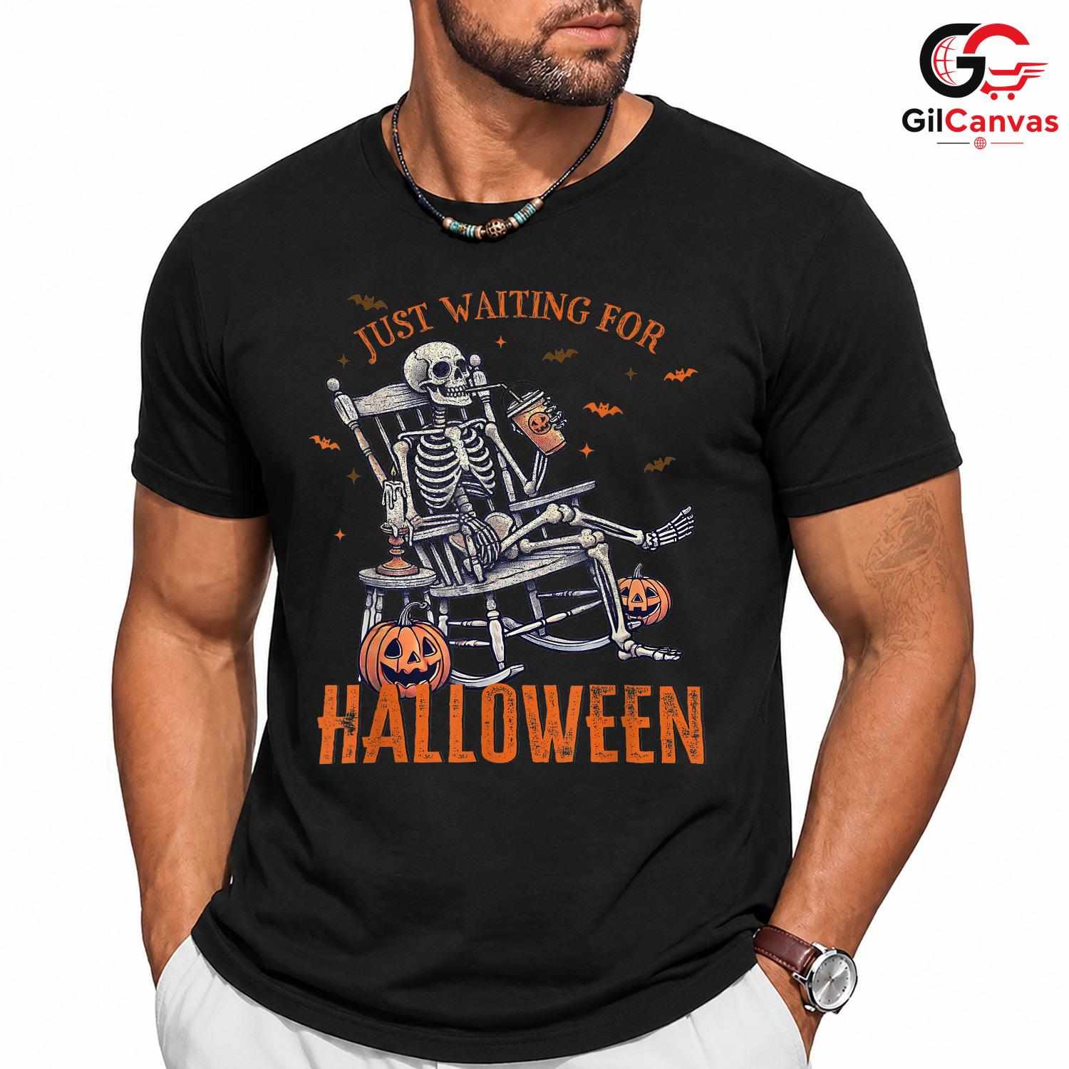 Waiting For Halloween Bones T-Shirt Unisex Funny Spooky Season Lover Gift